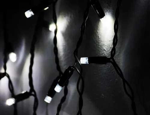 Гирлянда "Бахрома" RB-OIC100LSE-W-T-I4-F 100 бел. светодиодов 2х0.5м 20 нитей 24/56/32/48см соединяемая до 10шт. уличная мерцающая SHLights 4690601050014 фото 2