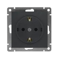 Розетка 1-м СП Афина 16А IP20 с заземл. механизм графит Universal A0028-Gr