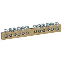 Шина NO-122-32 PEN земля-ноль 8х12мм 12/1 латунная крепеж по центру Эра Б0047247