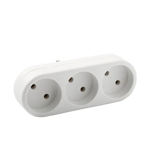 Разветвитель 3-м без заземл. 10А 2200Вт 250В плоский бел. DОМТОК 2655 фото 4