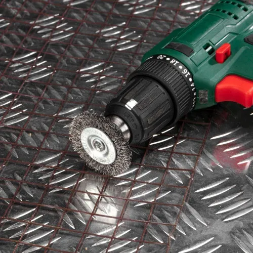 Щетка дисковая для дрели витая стальная проволока 50мм Kranz KR-91-1244 фото 5