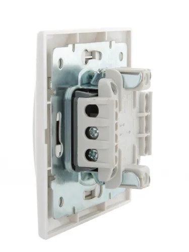 Переключатель проходной 1-кл. СП Mira 10А IP20 с бел.вставкой бел. LEZARD 701-0202-105 фото 3