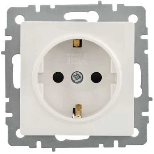 Розетка Btrite РС14-1-0-БрБ 16А с заземл. бел. IEK BR-R14-16-K01-PRO фото 3