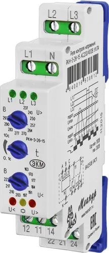 Реле контроля напряжения 3ф РКН-3-26-15 AC230В/AC400B УХЛ4 Меандр A8302-16938612
