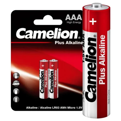 Элемент питания алкалиновый AAA/LR03 1.5В Plus Alkaline LR03-BP2 BL-2 (блист.2шт) Camelion 1651 фото 3
