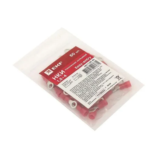 Наконечник кольцевой изол. НКИ 1.5-4 (уп.50шт) EKF nki-1.25-4n фото 3