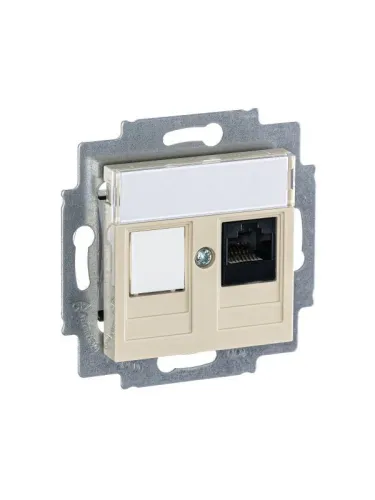 Розетка компьютерная Levit RJ45 кат.5E с заглушкой сл. кость ABB 2CHH295117A6017 фото 3