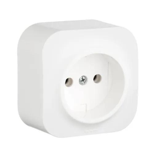 Розетка 1-м ОП Quteo 16А IP20 2P без заземл. без защ. шторок бел. IEK 782210