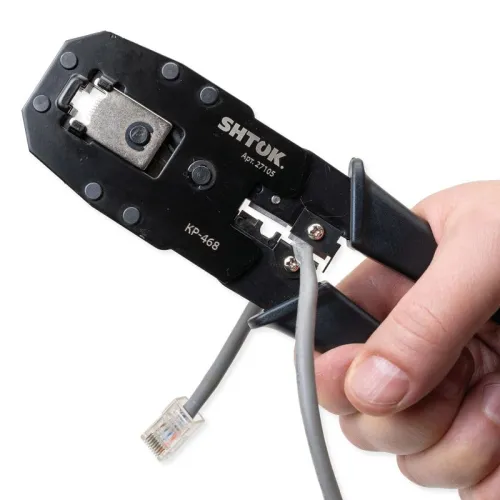 Кримпер для телефонных и компьютерных разъемов КР-468 (27105) SHTOK 376585 фото 5