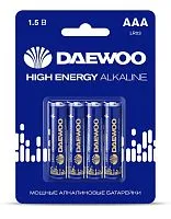 Элемент питания алкалиновый AAA/LR03 1.5В High Energy Alkaline 2021 BL-4 (уп.4шт) DAEWOO 5030381