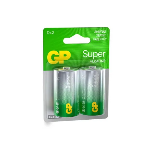 Элемент питания алкалиновый D/LR20 1.5В Super Alkaline G-Tech 13AA21-2CRSBC2 20/160 (блист.2шт) GP 1225 фото 2