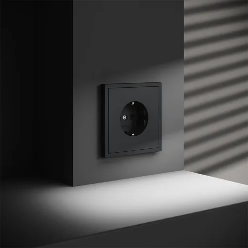 Розетка 1-м СП S70 16А с заземл. защ. шторки механизм графит Voltum VLS040207 фото 5