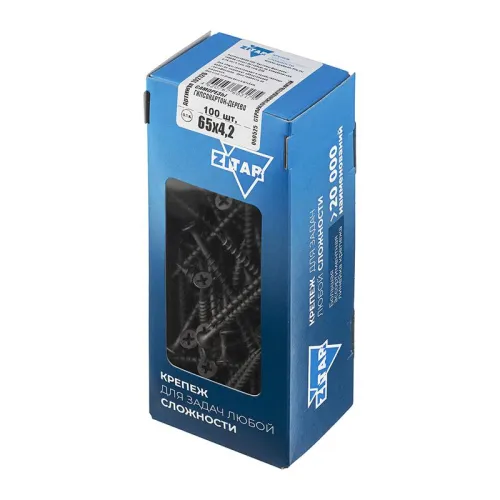 Саморез гипсокартон-дерево 4.2х65 (коробка) (уп.100шт) Tech-Krep/Zitar 102126 фото 4