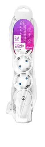 Удлинитель 4х3м с заземл. 10А IP20 ПВС 3х0.75 с выкл. защ. шторки REV 32014 4 фото 8