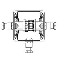Коробка клеммная взрывозащ. GRP 120х120х90мм 1Ex e IICTBE-P-03-(2хCBC.2-2хCBC.2(i)-2хTEO.2)-1хKH2MHK(B)-1хKH2MHK(C)-1хKH2MHK(D)1Ex e IIC Т5 Gb / Ex tb IIIC T95град.C Db IP66 Un=400В In=21АВ DKC 1231.031.22.121E