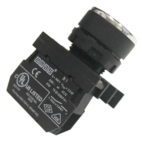 Кнопка нажимная круглая с "0" B100DH-0 черн. EMAS B100DHO фото 2