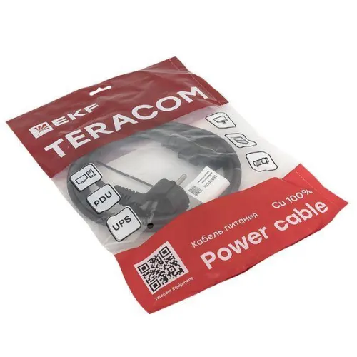 Кабель питания TERACOM для ИБП ПК и мониторов C13 - евровилка сеч. 3х0.75кв.мм 250В 2.0м EKF TRC-PCA-C13-SH-0.75-2M фото 4