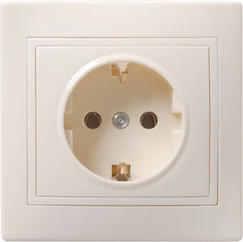 Розетка 1-м СП Кварта РС10-3-Км 16А IP20 с заземл. без защ. шторок керамика крем. GENERICA ERK11-K33-16-K