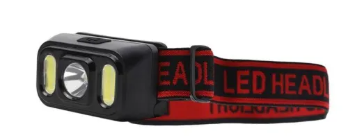 Фонарь аккумуляторный налобный 3.7В XPE+2 x COB 3Вт 5 режимов Type-C бокс LED53417 черн. Camelion 15747 фото 3