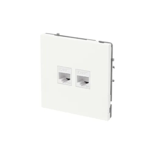 Розетка компьютерная 2-м KANT RJ45 кат.6A без шторки бел. магнолия DKC 7000674 фото 3