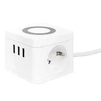 Удлинитель "Куб" 2х1.3м 3USB 2.4А+зарядное устройство 1кв.мм EKF UBA-CUB-3-WC