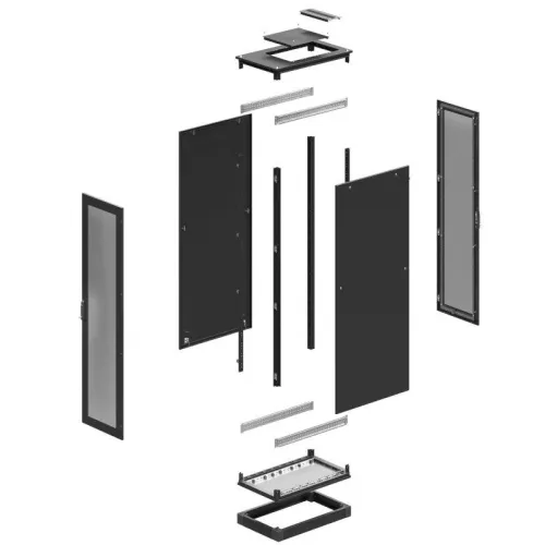 Шкаф напольный 38U 600х1000 двери перфорир./перфорир. укомплектован вводом и заглушками RAL 9005 DKC R5IT3861PFB фото 3