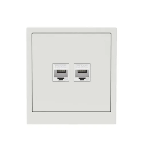 Розетка компьютерная 2-м KANT RJ45 кат.6A без шторки бел. песок DKC 7010674 фото 6