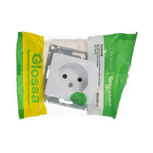 Розетка 1-м СП Glossa 16А IP20 без заземл. механизм бел. SE GSL000141 фото 4