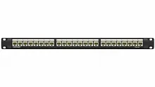 Патч-панель 19дюйм 1UCAT6А 24 модуля RJ45 неэкранированная DKC RN6APPU24