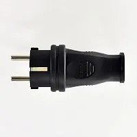 Вилка кабельная 1ф 1х16А 2P+E 220-240В IP44 каучук LEZARD 106-0400-0105/105
