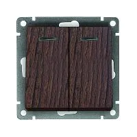 Выключатель 2-кл. СП Афина 10А IP20 с подсветкой механизм венге Universal A0123-V