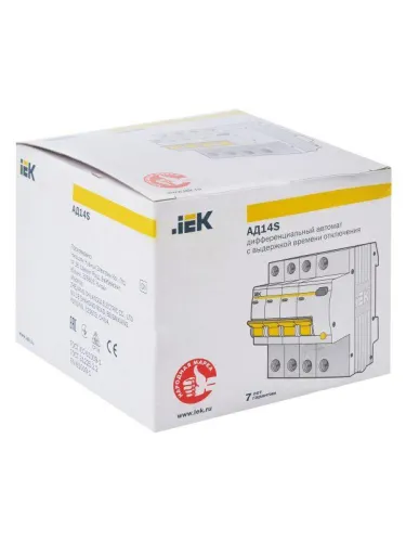 Выключатель автоматический дифференциального тока селективный 4п 63А 300мА тип AC АД14S KARAT IEK MAD13-4-063-C-300 фото 3