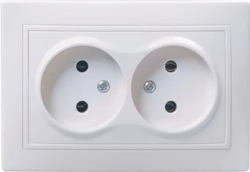 Розетка 2-м СП Кварта РС12-2-КБ 10А без защ. шторки без заземл. керам. бел. GENERICA ERK20-K01-10-K