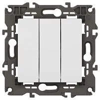 Выключатель 3-кл. СП Elegance 14-1107-01 10А IP20 250В 10AX механизм бел. Эра Б0034249