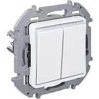 Переключатель модульный 2-кл. Inspiria 250В 10AX с подсветкой бел. IEK 673665