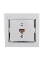 Розетка компьютерная 1-м СП Mira RJ45 бел./сер. LEZARD 701-0215-139