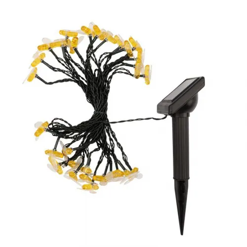 Светильник светодиодный Каскад Янтарные Пчелы 10м IP65 садовый с выносной солнечн. панелью 2м и аккумулятором тепл. бел. Lamper 602-252 фото 6