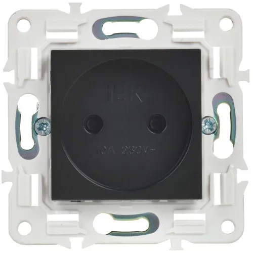 Розетка SKANDY 10А без заземл. защ. шторки SK-R01Bl черн. IEK SK-R13-10-K02 фото 6