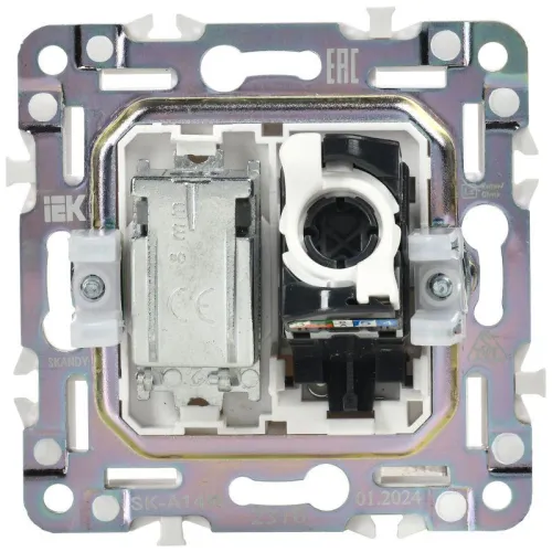 Розетка двойная TV+RJ45 кат.5E SKANDY SK-A14W арктич. бел. IEK SK-AK20-1-K01 фото 2