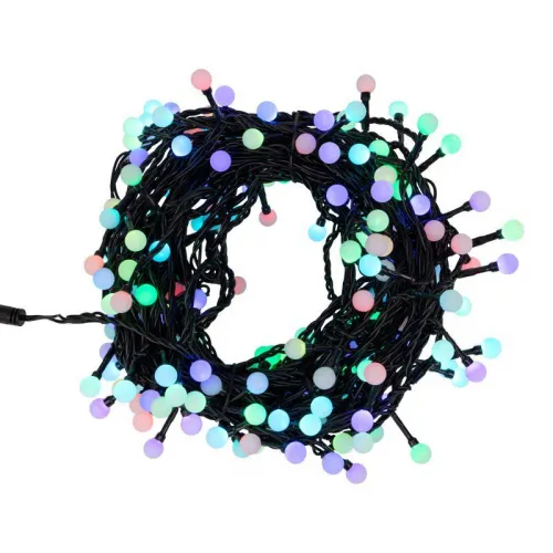 Гирлянда светодиодная "Мультишарики" 20м d13мм 200LED RGB 58Вт 220В IP44 провод ПВХ черн. Neon-Night 303-509-1 фото 2