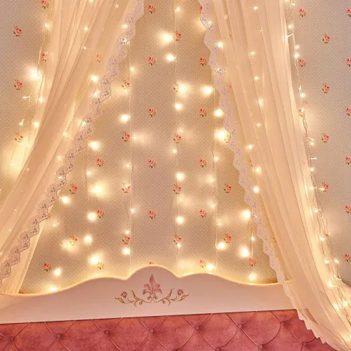 Гирлянда светодиодная "Светодиодный Дождь" 2х3м 240LED тепл. бел. 12Вт 230В IP20 свечение с динамикой провод прозр. Neon-Night 235-066 фото 8