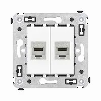 Розетка компьютерная 2-м СП Avanti "Белое облако" RJ45 кат.6 без шторок экранир. механизм DKC 4400794