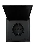 Розетка 1-мест. с/з с крышкой ПБТ СП ZIMA IP20 16А безвинт. зажим черн. бархат LEZARD 704-4288-123BQC