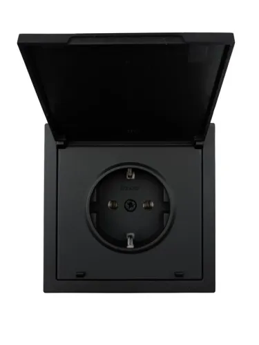 Розетка 1-мест. с/з с крышкой ПБТ СП ZIMA IP20 16А безвинт. зажим черн. бархат LEZARD 704-4288-123BQC