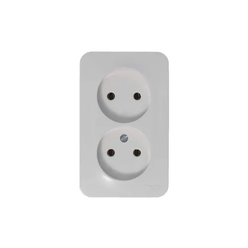 Розетка 2-м ОП Blanca 16А IP20 250В без заземл. без защ. шторок с изолир. пластиной бел. SE BLNRA000211 фото 5