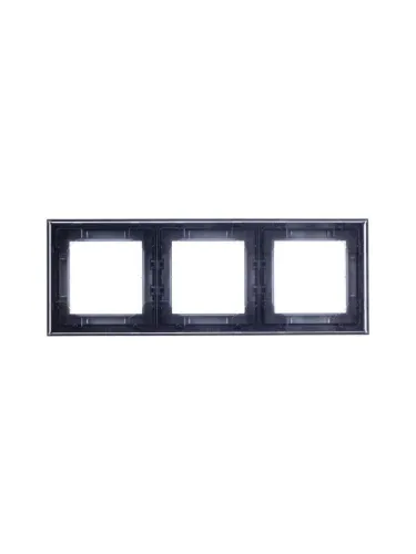 Рамка Levit 3п сталь/дым. черн. ABB 2CHH015030A6069 фото 3