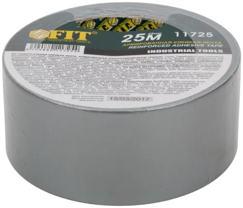 Лента клейкая универсальная армированная "Ductape" 48ммх25м FIT 11725 фото 3