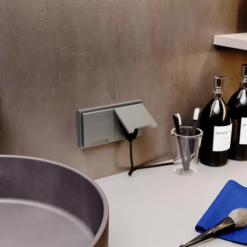 Розетка 1-м СП S70 16А с заземл. защ. шторки + крышка механизм сталь Voltum VLS040305 фото 7