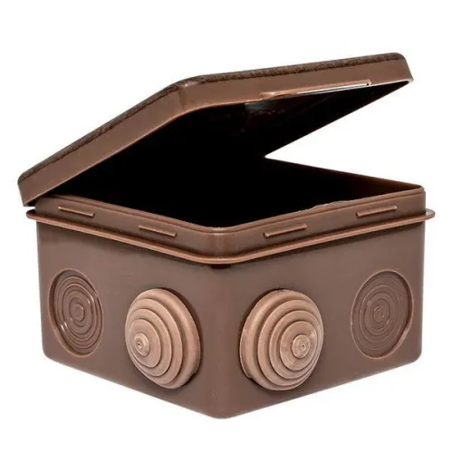 Коробка распаячная КМР-030-031 с крышкой 80х80х50 7 мембранных вводов IP54 темн. дерево PROxima EKF plc-kmr-030-031-t фото 6