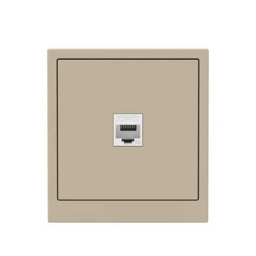 Розетка компьютерная 1-м KANT RJ45 кат.5E без шторки ванильн. марципан DKC 7015663 фото 6